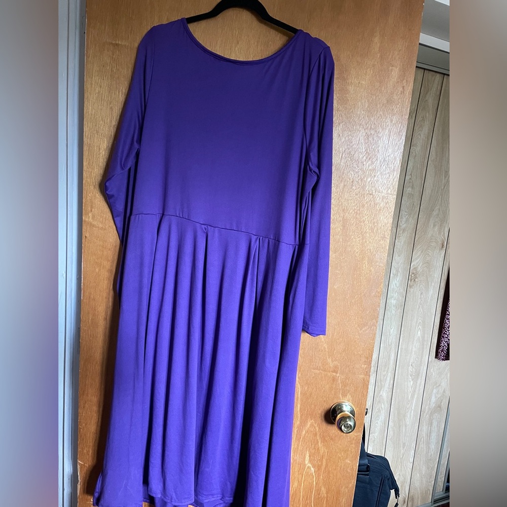 24Seven Vibrant Purple Long Sleeve Dress